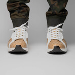Lyon II // Ostrich Quill Leather Sneakers // Orix + White (US: 10.5)