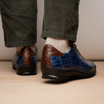 Saulo // Alligator + Ostrich Leather Sneakers // Blue Jean (US: 8.5)