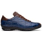 Saulo // Alligator + Ostrich Leather Sneakers // Blue Jean (US: 8.5)