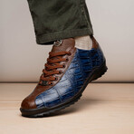 Saulo // Alligator + Ostrich Leather Sneakers // Blue Jean (US: 8.5)