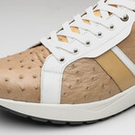 Lyon II // Ostrich Quill Leather Sneakers // Orix + White (US: 10.5)