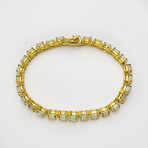 Gold Wash Sterling Silver Cabochon Cut Genuine Opal 13kt Tennis Bracelet