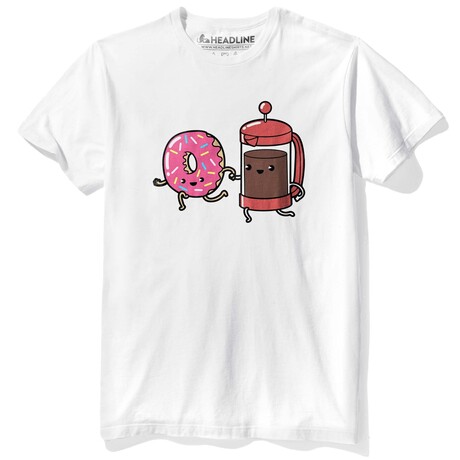 Coffee & Donut Soul Mates T-Shirt // White (XS)