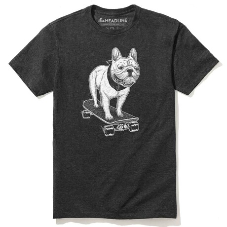 Frenchie Skateboarding T-Shirt // Charcoal Heather (XS)