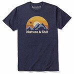 Nature & Shit Logo T-Shirt // Navy Heather (L)