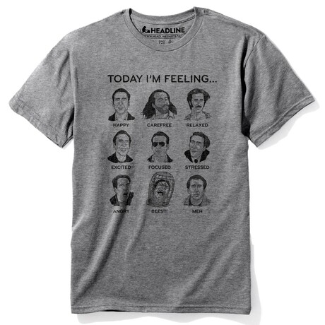 Nicolas Cage Mood Board T-Shirt // Triblend Gray (XS)