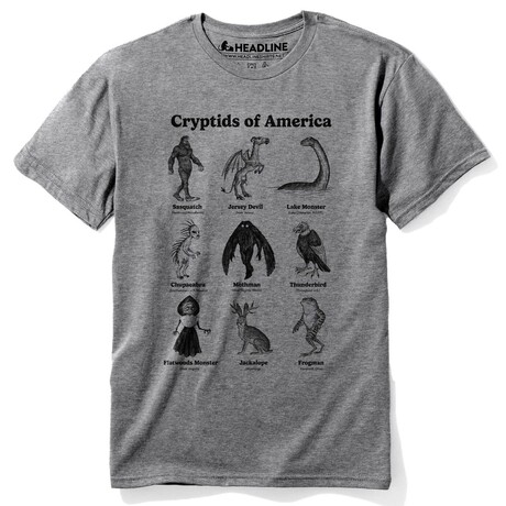 Cryptids of America T-Shirt // Triblend Gray (XS)