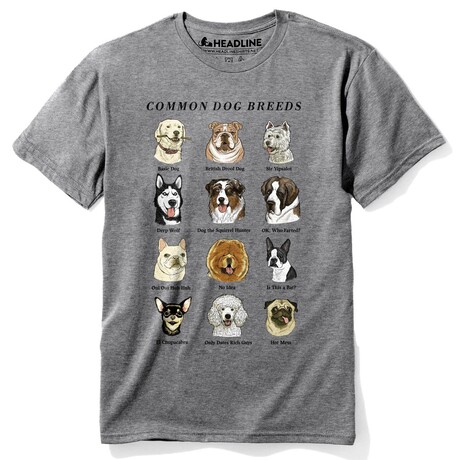 Common Dog Breeds T-Shirt // Triblend Gray (XS)
