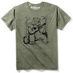 Acoustic Guitar Bear T-Shirt // Olive Heather (M)