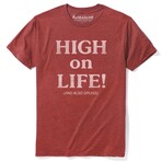 High on Life and Also Drugs T-Shirt // Red Heather (L)