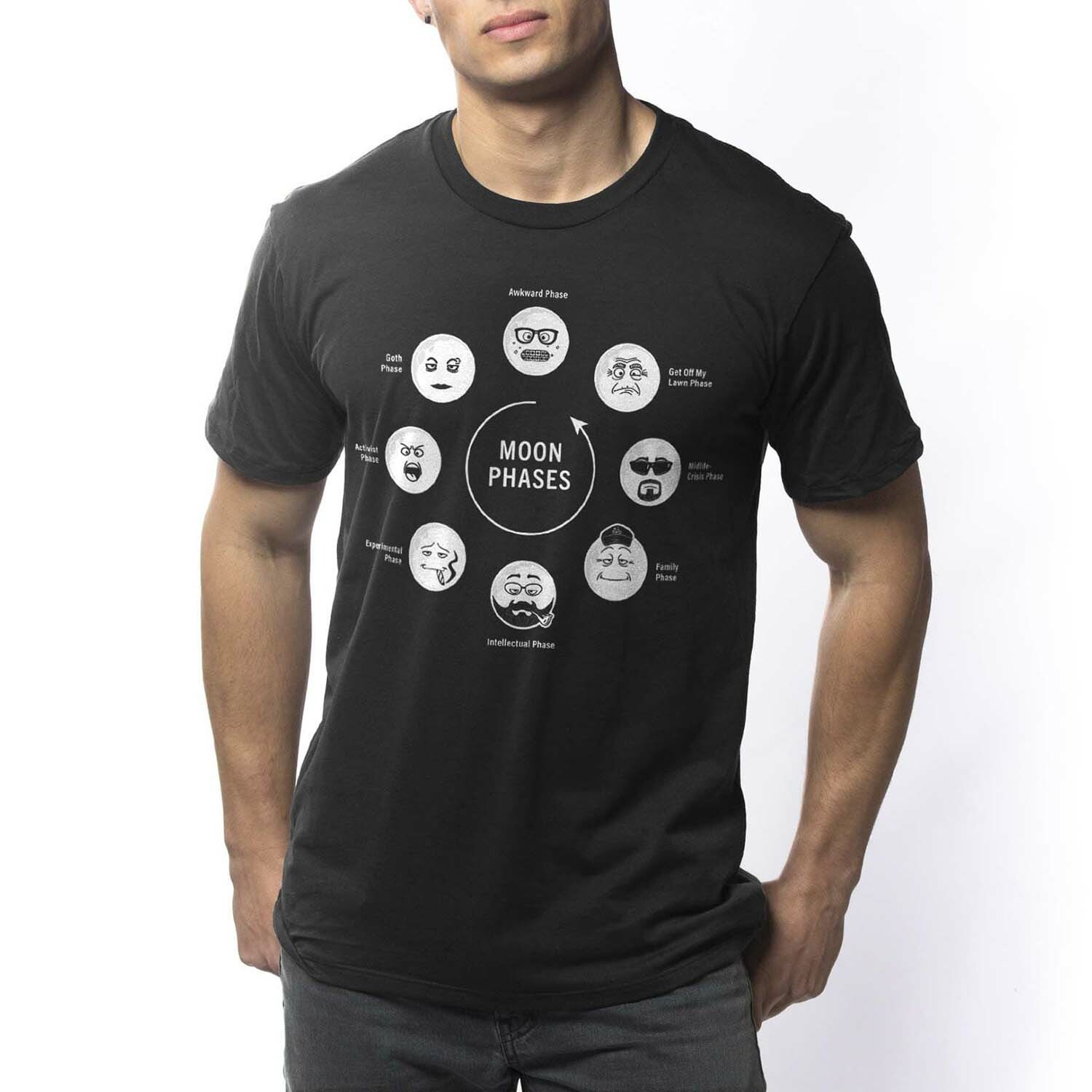 Moon Phases T-Shirt // Black (3XL) - Headline Graphic Tees - Touch of ...