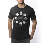Moon Phases T-Shirt // Black (M)