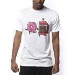 Coffee & Donut Soul Mates T-Shirt // White (XL)