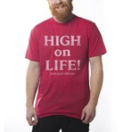 High on Life and Also Drugs T-Shirt // Red Heather (XL)