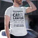 Cat Lawyer T-Shirt // White (L)