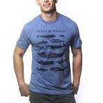 Types of Whales-Silver T-Shirt // Royal Heather (L)