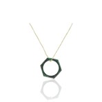 Fine Jewelry // 18K Yellow Gold Hexagon Malachite Ring + Necklace // Ring Size: 5.75 + 16" // Pre-Owned