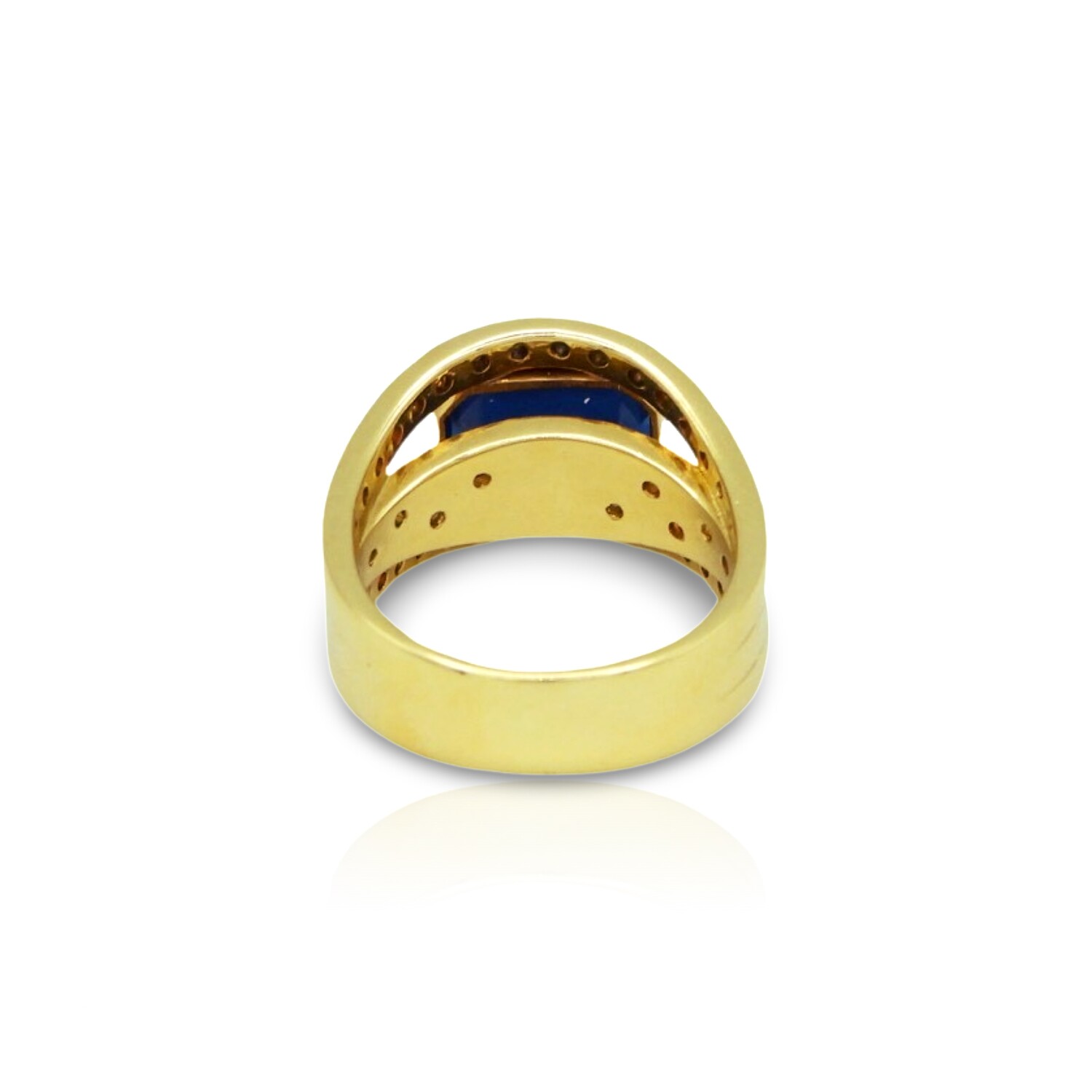 Fine Jewelry // 18K Yellow Gold Sapphire + Diamond Ring // Ring Size: 5 ...