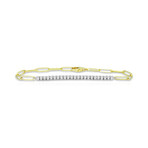 Fine Jewelry // 14K Yellow Gold Diamond Clip Bracelet // 7" // Pre-Owned