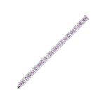 Fine Jewelry // 18K White Gold Pink Sapphire + Diamond Bracelet // 6" // Pre-Owned