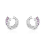 Fine Jewelry // 18K White Gold Pink Sapphire + Diamond Earrings // Pre-Owned