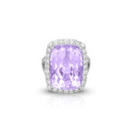 Fine Jewelry // Platinum Kunzite + Diamond Ring // Ring Size: 7.75 // Pre-Owned