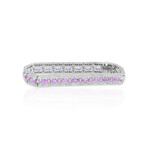 Fine Jewelry // 18K White Gold Pink Sapphire + Diamond Bracelet // 6" // Pre-Owned