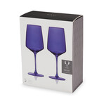 Reserve Nouveau Crystal Wine Glasses // Set of 2 //  Cobalt