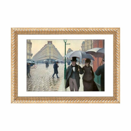 Paris Street: A Rainy Day by Gustave Caillebotte (16"H x 24"W x 1"D)