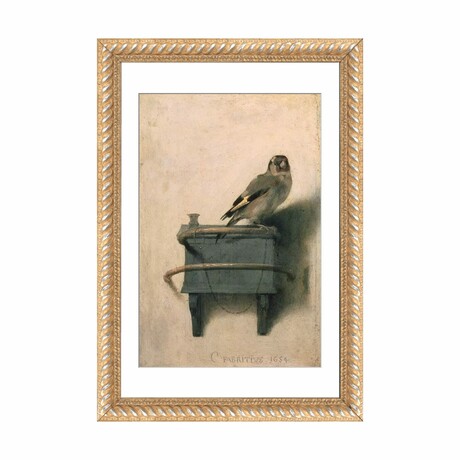 The Goldfinch, 1654  by Carel Fabritius (24"H x 16"W x 1"D)