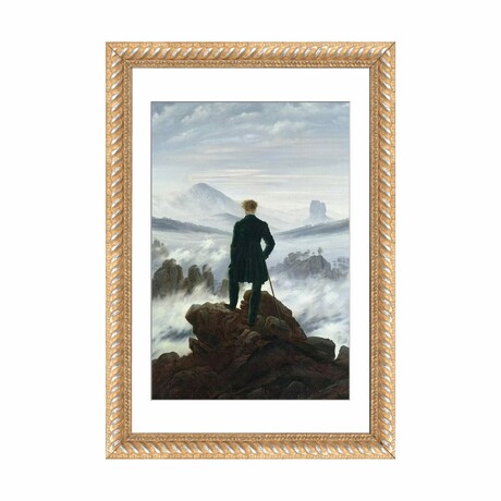 The Wanderer above the Sea of Fog, 1818  by Caspar David Friedrich (24"H x 16"W x 1"D)