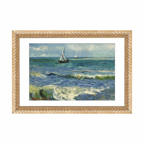 Seascape Near Les Saintes Maries de la Mer by Vincent van Gogh (16"H x 24"W x 1"D)