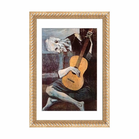 The Old Guitarist by Pablo Picasso (24"H x 16"W x 1"D)