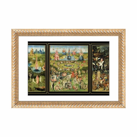 The Garden of Earthly Delights, c.1500  by Hieronymus Bosch (16"H x 24"W x 1"D)