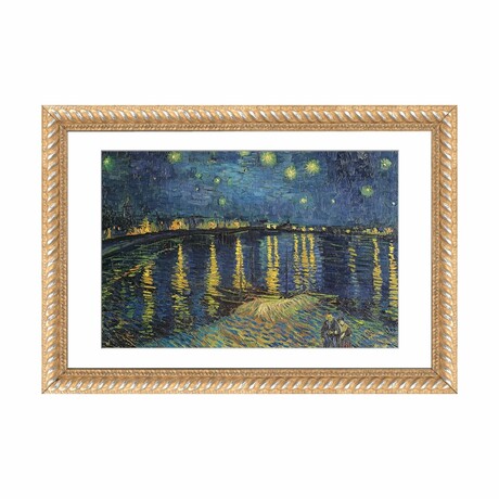 Starry Night over the Rhone, 1888  by Vincent van Gogh (16"H x 24"W x 1"D)