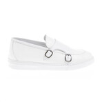 Leather Crocodile Slip On Sneakers // White (Euro: 39)