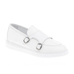 Leather Crocodile Slip On Sneakers // White (Euro: 44)