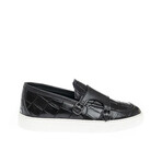 Leather Crocodile Slip On Sneakers // Black (Euro: 42)