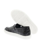 Leather Crocodile Slip On Sneakers // Black (Euro: 41)