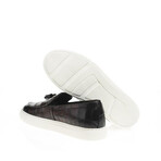 Tassel Leather Crocodile Slip On Sneakers // Brown (Euro: 39)