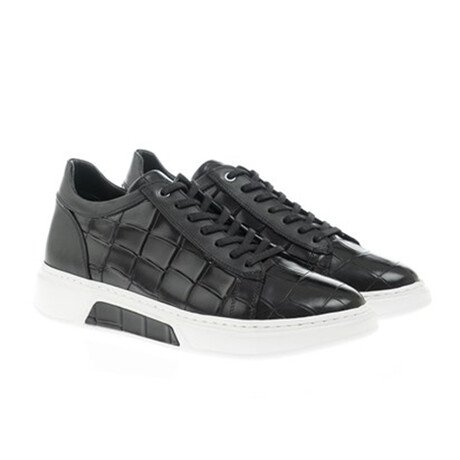 Special Design Crocodile Detail Sneakers // Black (Euro: 39)