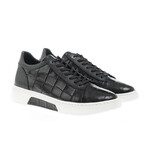 Special Design Crocodile Detail Sneakers // Black (Euro: 42)