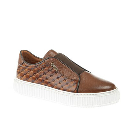 Leather Chesterfield Floater Sneakers // Tan (Euro: 39)