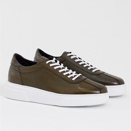 Leather Sports Sneakers // Khaki (Euro: 39)