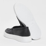 Leather Slip On Sneakers // Black (Euro: 39)