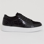 Leather Crocodile Detail Sports Sneakers // Black (Euro: 46)