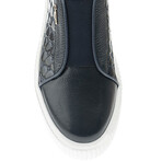 Leather Chesterfield Floater Sneakers // Navy Blue (Euro: 43)