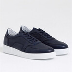 Leather Eva Sole Sports Shoes // Navy Blue (Euro: 44)