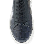 Special Design Crocodile Detail Sneakersl // Navy Blue (Euro: 45)