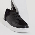 Leather Crocodile Detail Sports Sneakers // Black (Euro: 41)